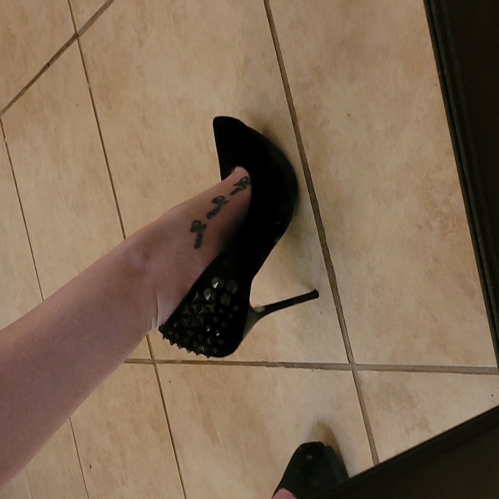 Anne Michelle black heels with studs Size 6 - Picture 14 of 17